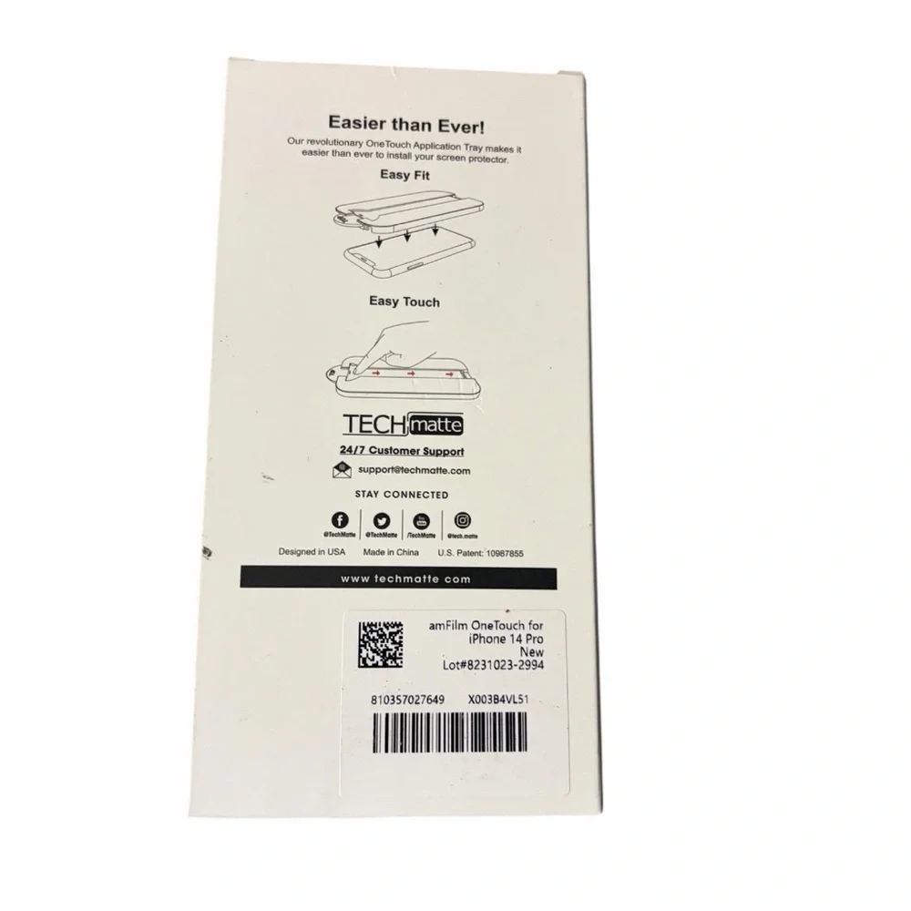 amFilm One Touch Screen Protector 2-Pack for IPhone 14 Pro NIB